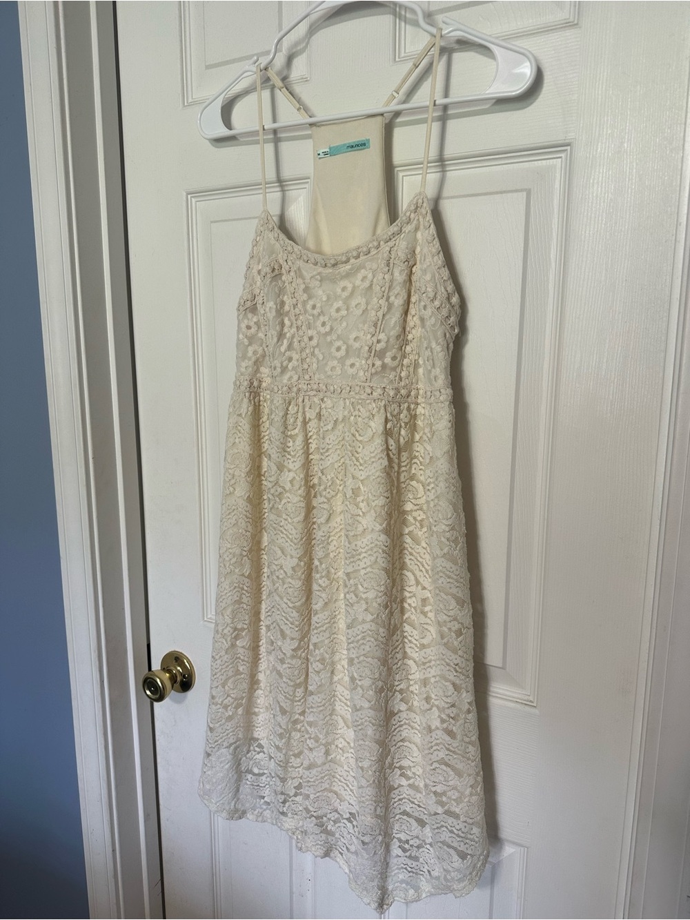 Maurices Cream Lace Sundress with Spaghetti Straps
